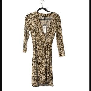 Bcbg cheetah print wrap dress